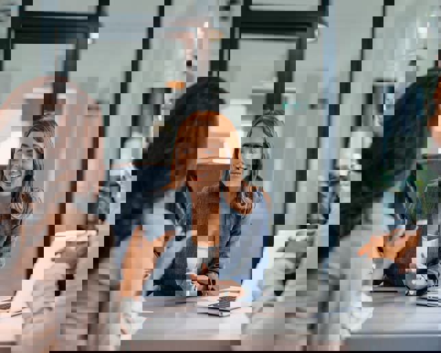 Discussion at office meeting 